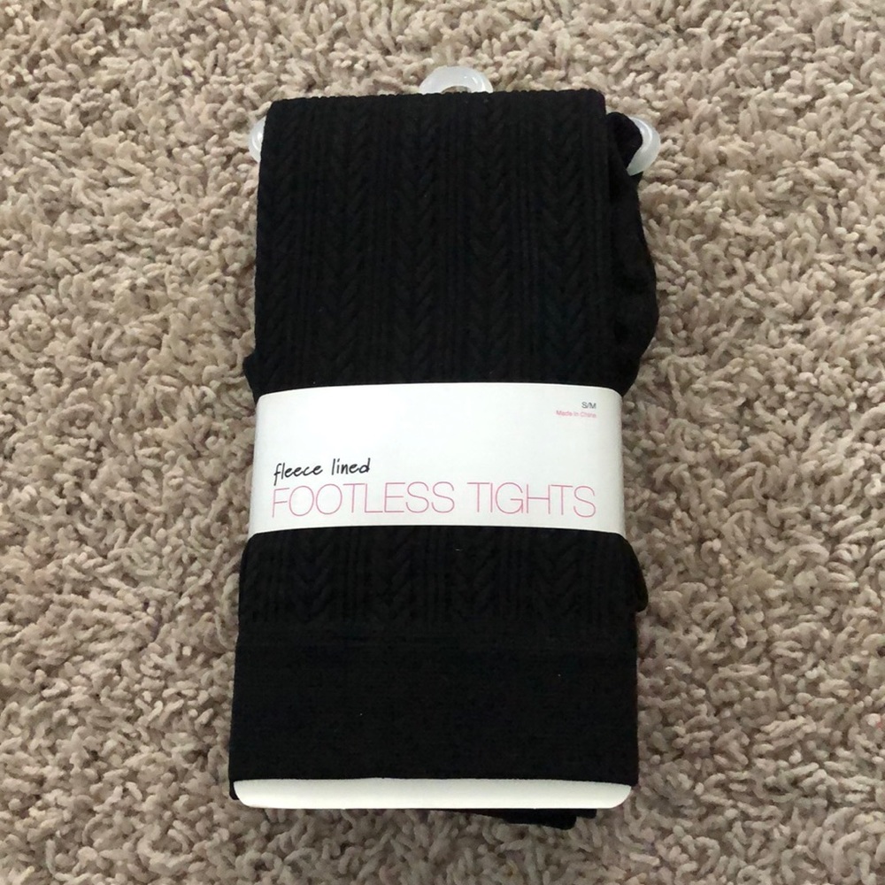 fleece lined footless tights